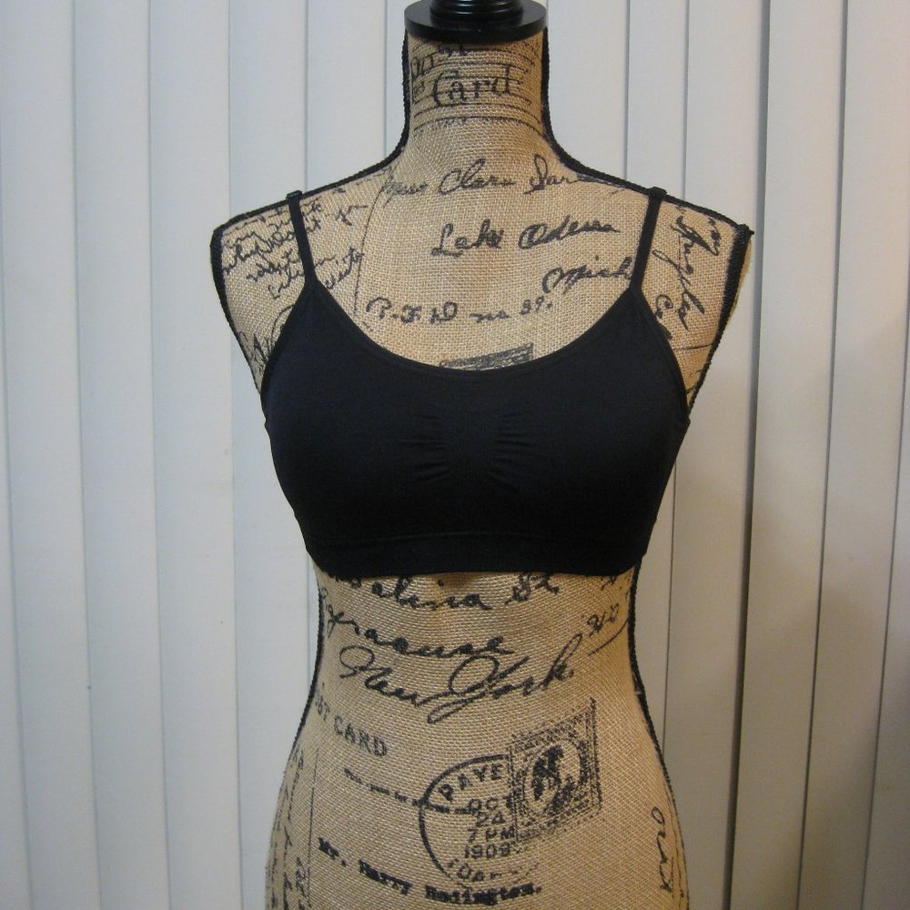 NWOT black padded sports bra bralette M medium